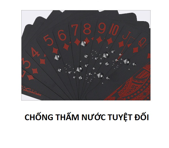 Bộ Bài Tây Poker Nền Đen Cao Cấp Chọn Màu – Bài Tây Đen Bằng Nhựa PVC Chống Thấm Nước Chống Gập Hàng Chính Hãng Amalife