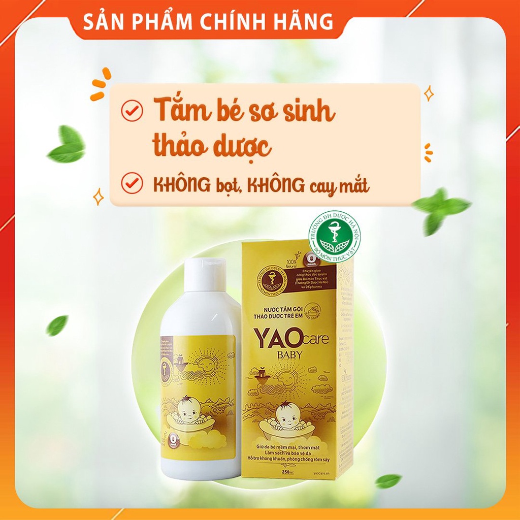 Nước tắm gội thảo dược DK Pharma Yaocare Baby cho bé sơ sinh 0+ 250ml