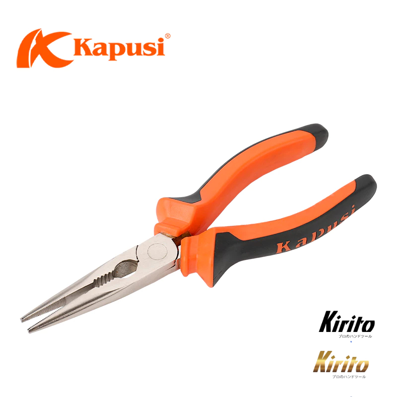 Kìm nhọn Kapusi Japan cỡ 7 inch chính hãng chất liệu thép CRV không gỉ siêu cứng siêu bền