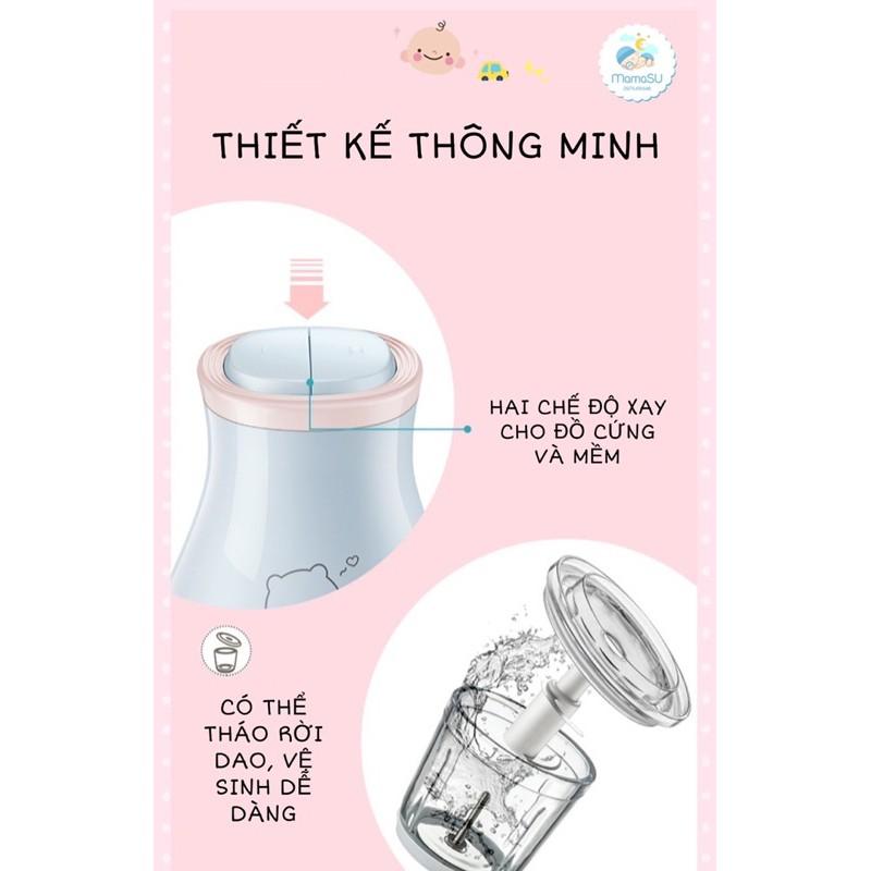 Máy Xay Bear 0,6L Hình Nơ Tích Hợp 2 Chức Năng Xay Cho Bé Ăn Dặm GRB06V1 - Hàng Chính Hãng