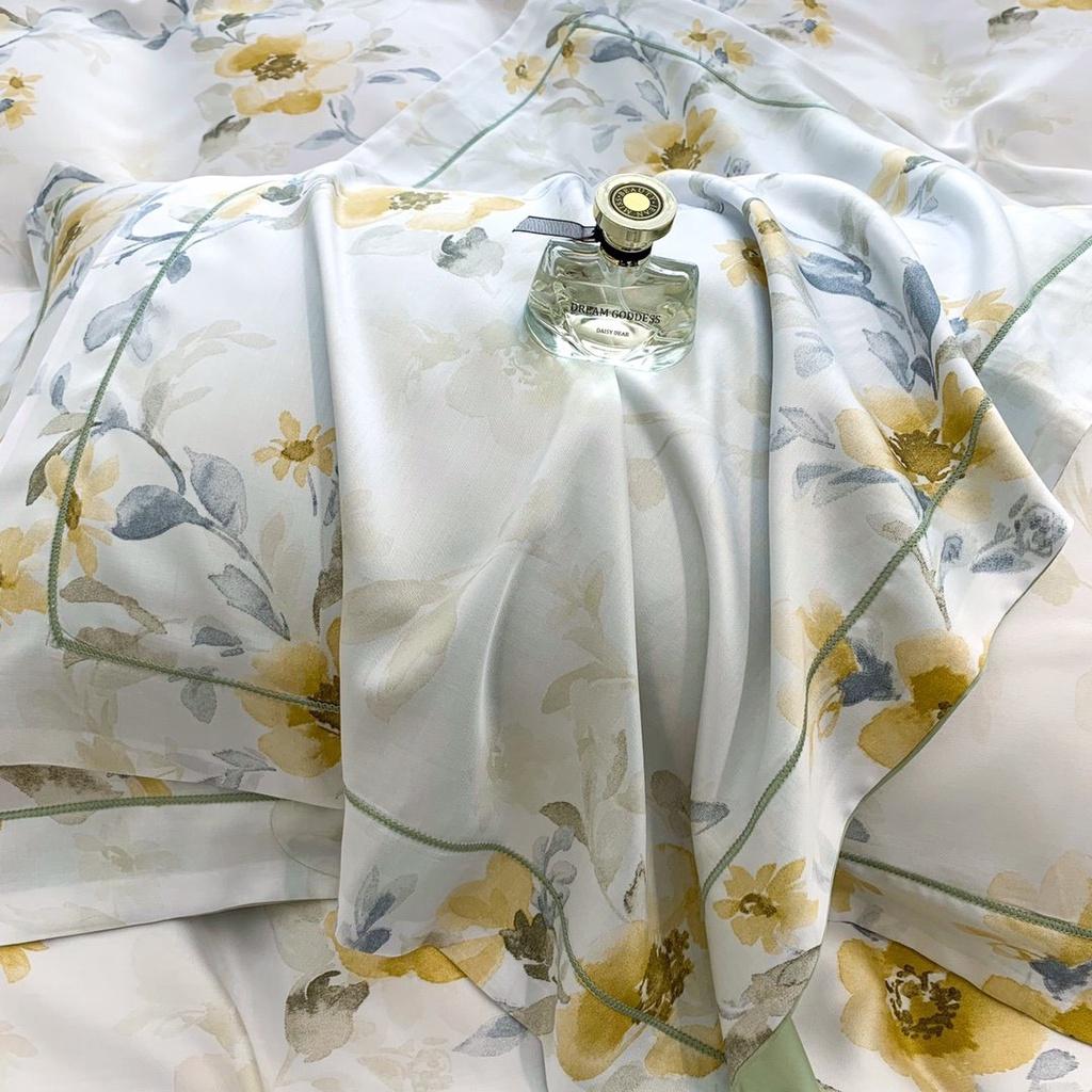 Bộ chăn ga gối lụa 100%Tencel 60s Họa tiết cao cấp, siêu mềm mát mịn - DESIGN 403