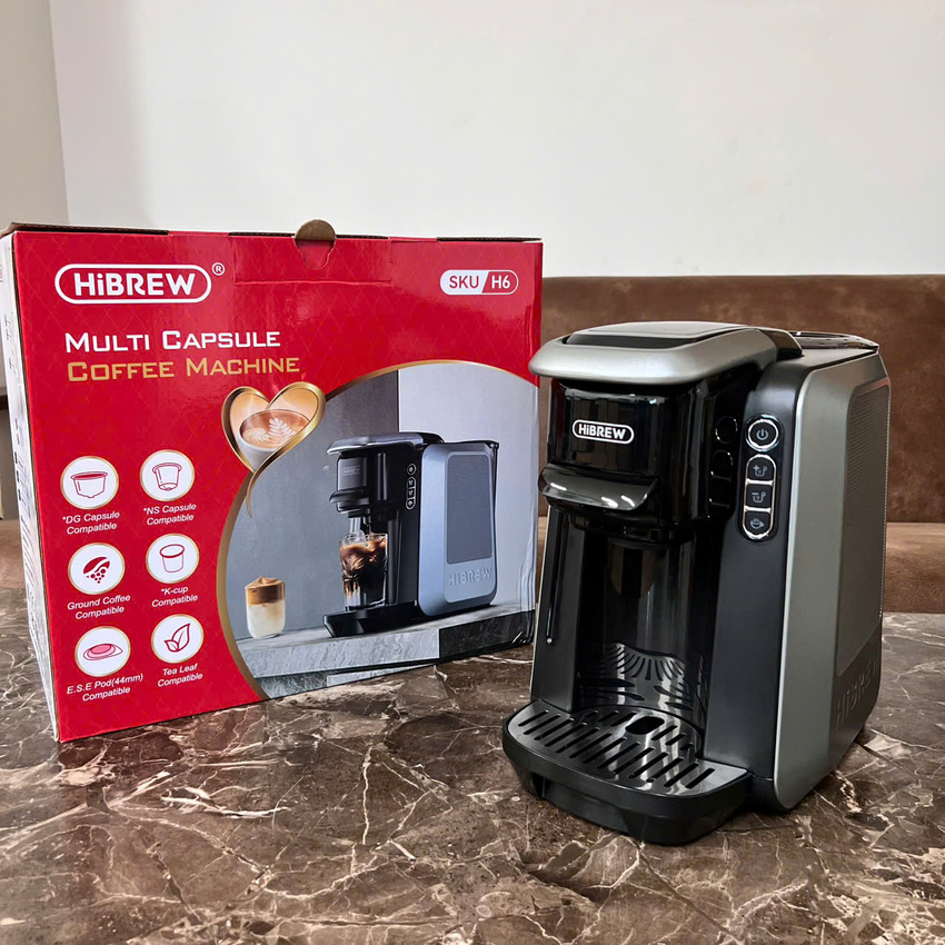 Máy pha cà phê 4 trong 1, Espresso, Viên Nén Nespresso, Nescafe Dolcegusto, Kcup HiBREW H6 - Hàng Chính Hãng
