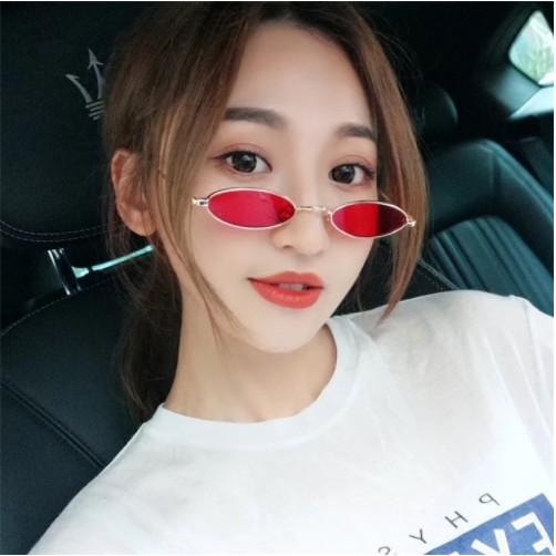 Kính râm thời trang Ulzzang oval tin hin vàng