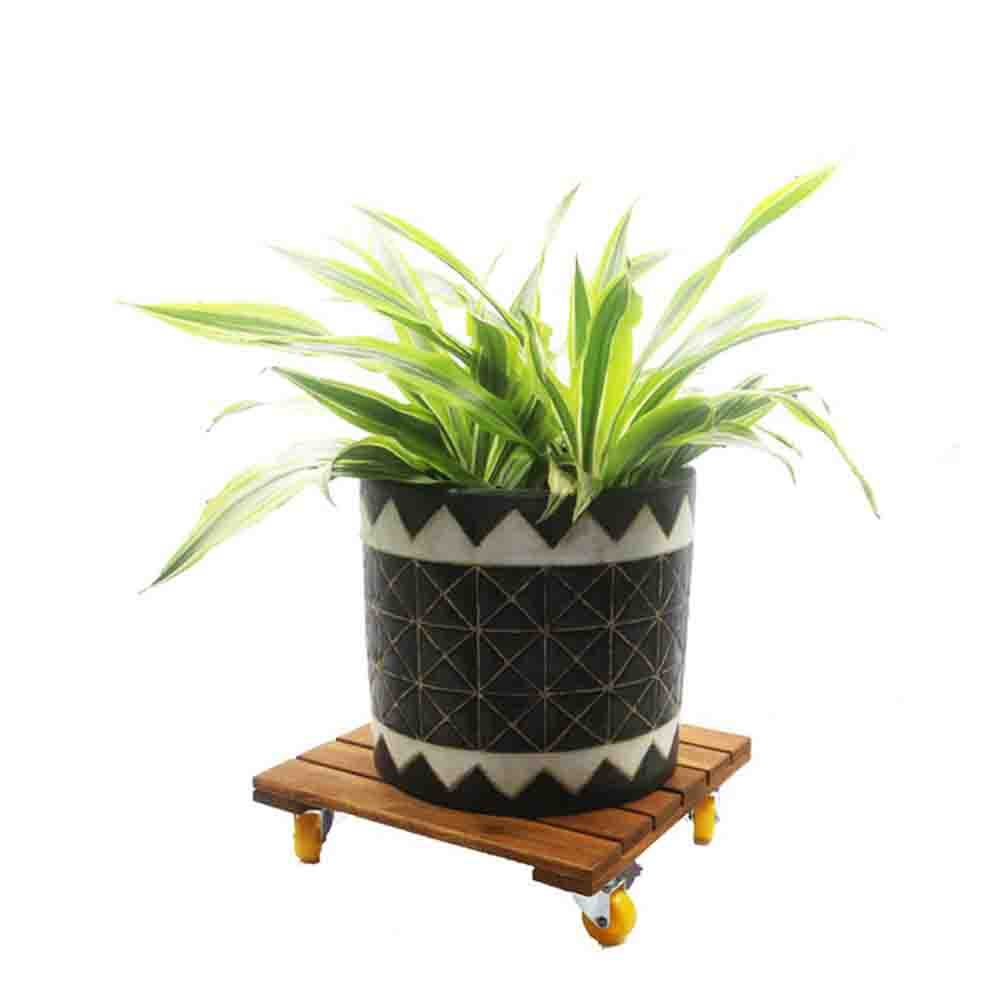 Đế lót chậu cây có bánh xe Vuông Greenhome chất lượng cao, bền và chắc chắn chịu lưc 120kg bằng Gỗ R30xC8cm