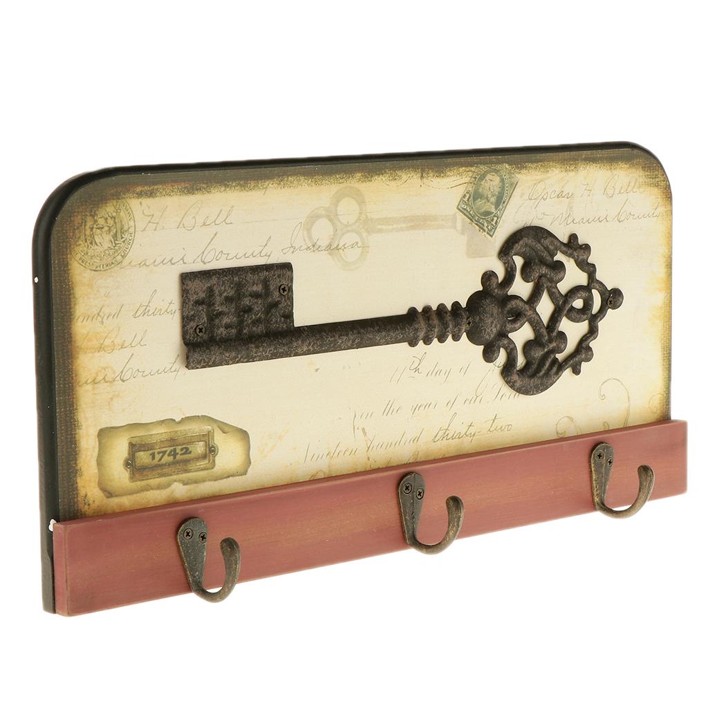 Wall Mounted Coat Hooks, Coat Hooks 3 Hooks Coutry Style For Key Hat
