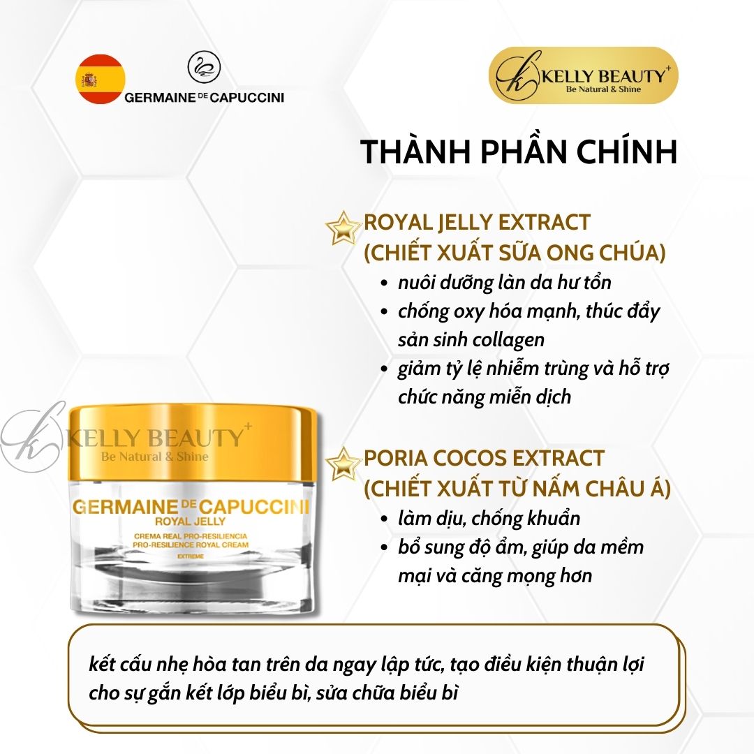 Kem Phục Hồi Cho Da Khô Mỏng Yếu Germaine Royal Jelly Cream Extreme - Giảm Kích Ứng, Làm Dày Da | Kelly Beauty