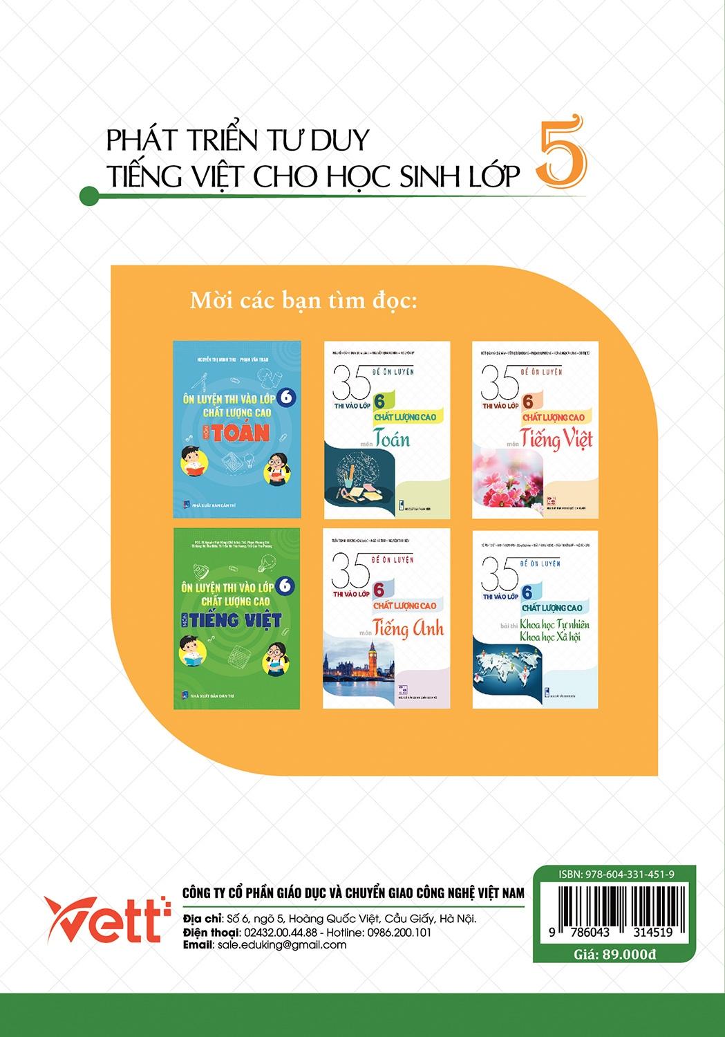 Phát Triển Tư Duy Tiếng Việt Cho Học Sinh Lớp 5