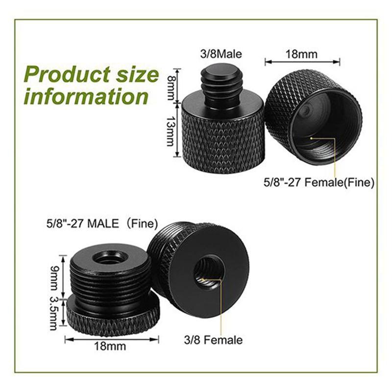 Set 4 đầu chuyển đổi 5/8 lỗ cắm sang 3/8 đầu cắm 3/8 sang 5/8 đực cho giá đỡ micro