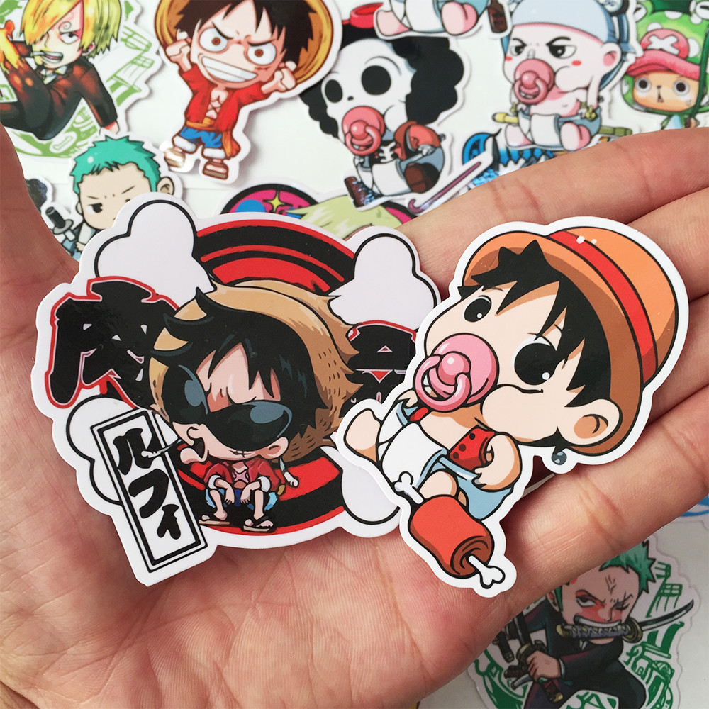 Bộ 30 Sticker One Piece Chibi Hoạt Hình - Chống Thấm Nước