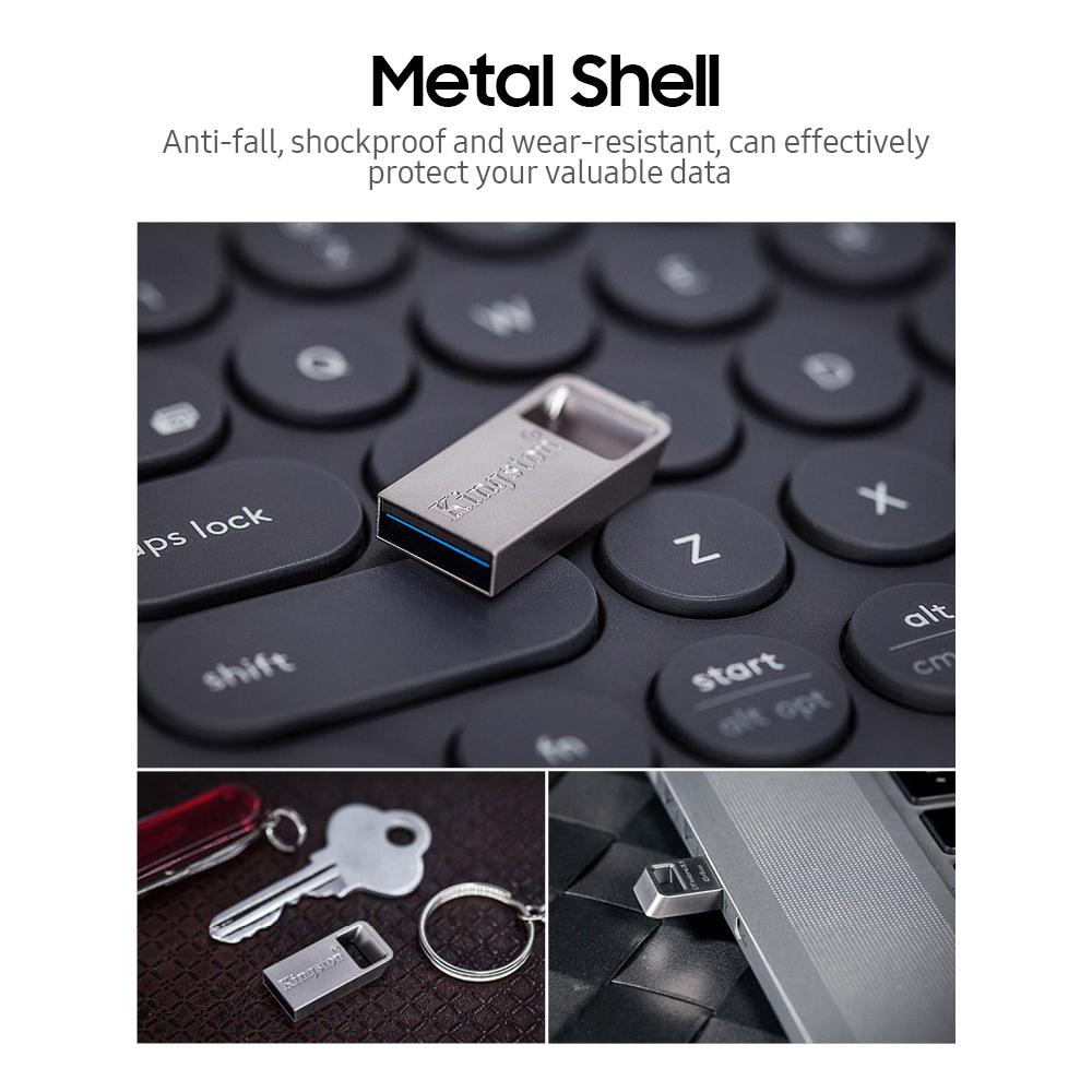 Ổ đĩa kim lọai Kingston DTMC3 64GB USB 3.1/flash USB di động chống va đập,chống mài mòn đĩa U lên đến 100MB / giây tốc độ đọc 64GB