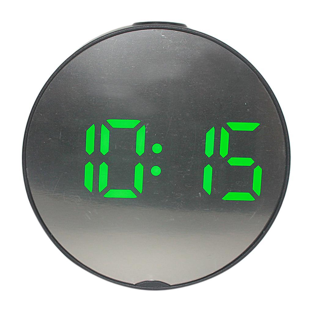 2pcs LED Alarm Clock Large Display Bedside Mirror Clock for Bedroom Elder
