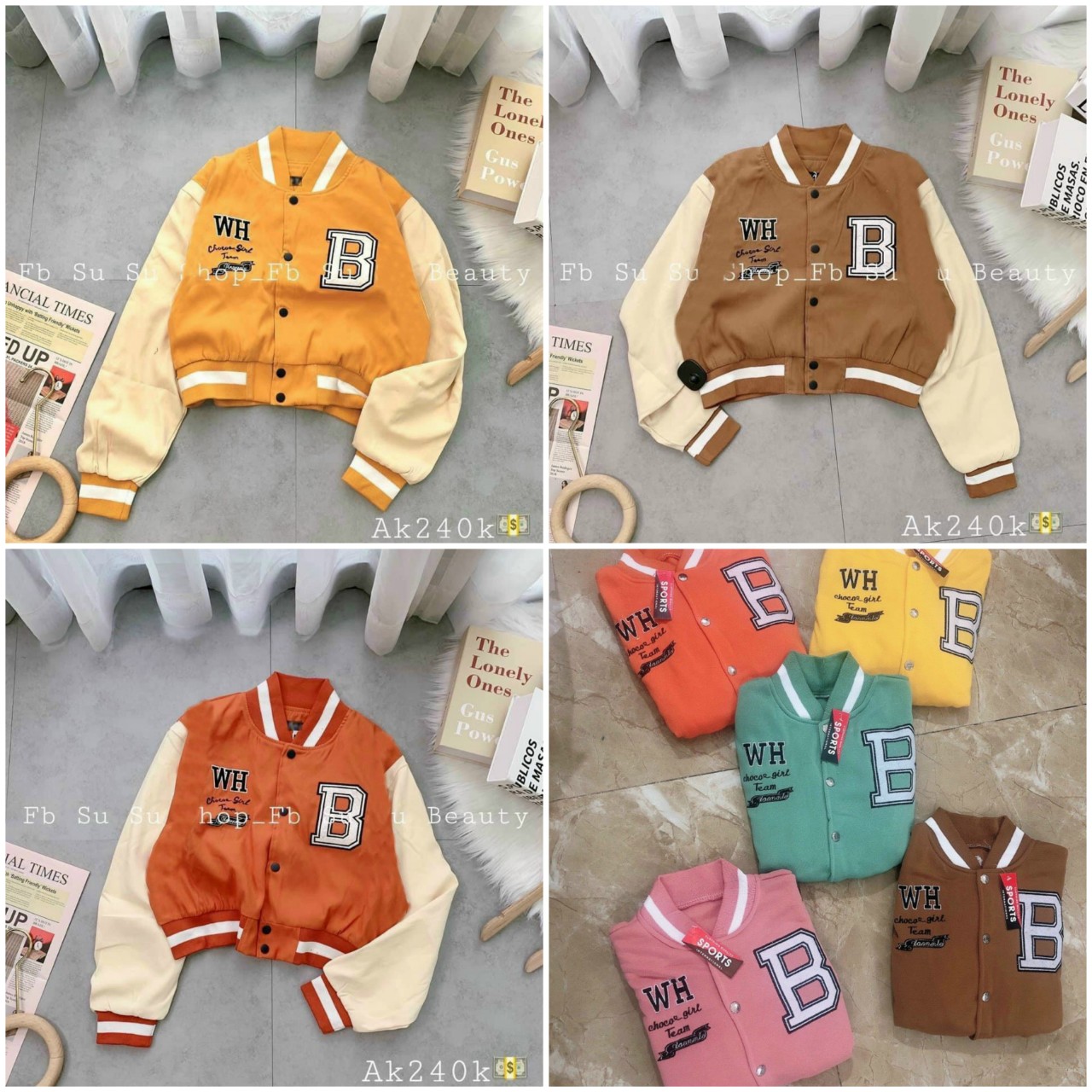 Áo Khoác Nữ Croptop Chữ B - WH - Kiểu Bomber Lửng _ Freeship RẺ Đẹp - Hàn Quốc Nút Bấm Thời Trang Chống Nắng