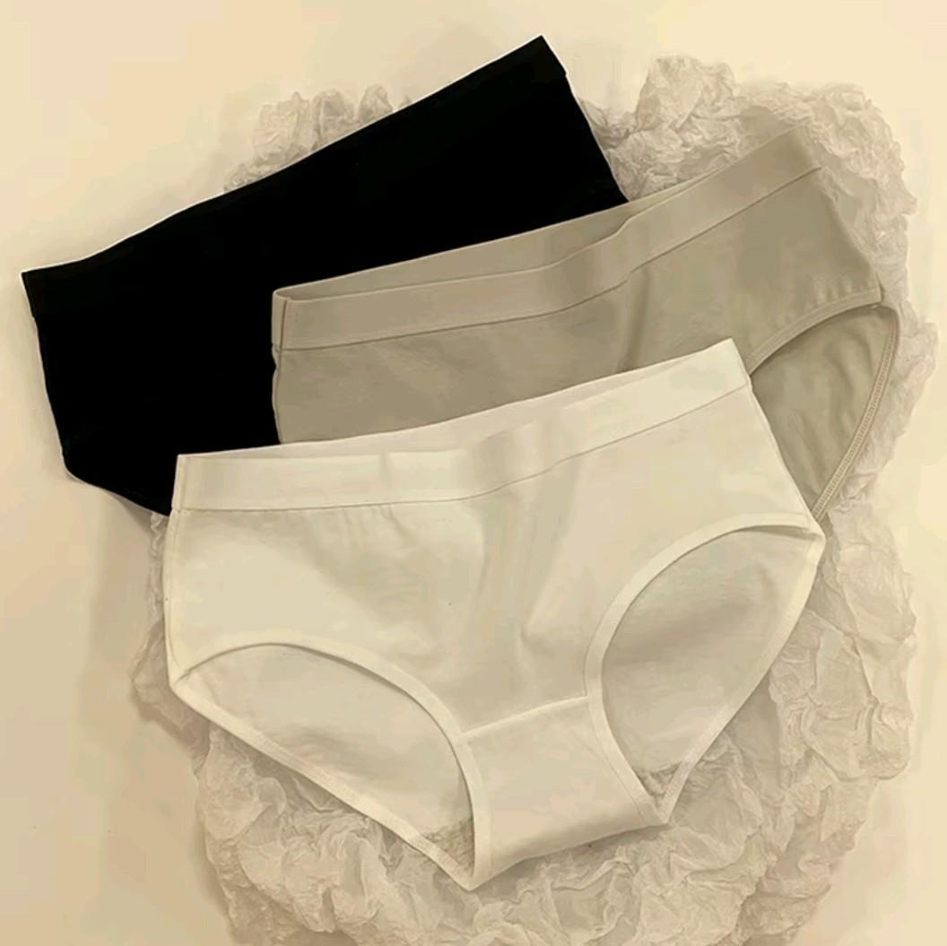 Quần lót nữ cotton trơn cao.cấp, có 8 màu để lựa chọn, chất vải dày dặn ôm dáng, kháng khuẩn thoáng khí, thấm hút mồ hôi cực tốt Women Đen - Trắng
