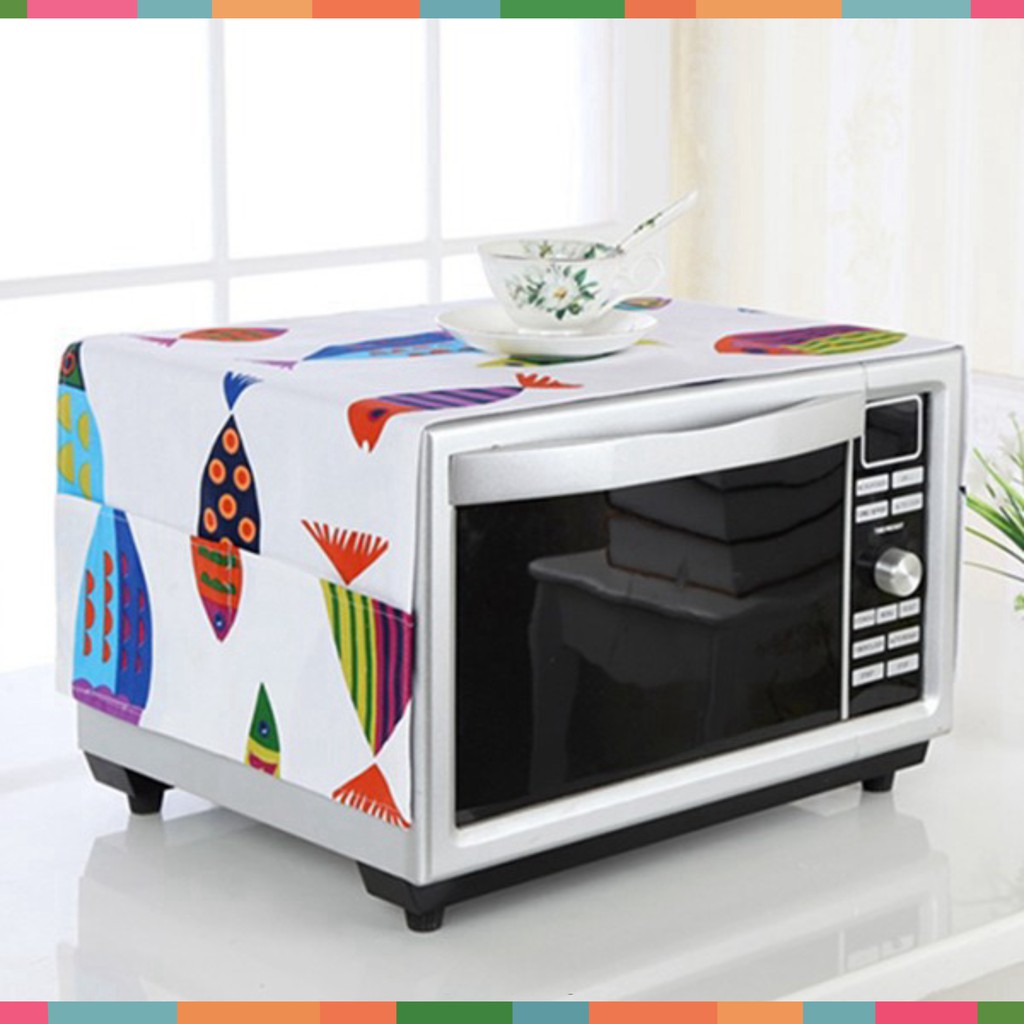 Trùm lò vi sóng có ngăn đựng đồ, chống thấm - có nhiều hoạ tiết - giao ngẫu nhiên