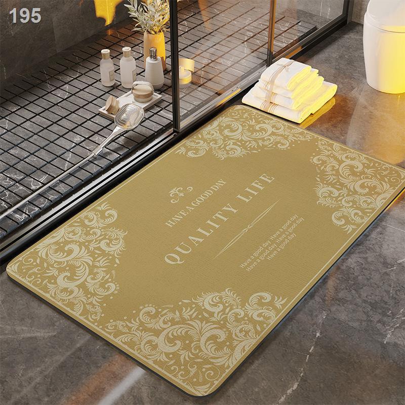 Thảm trải sàn phòng tắm phong cách Châu Âu thấm hút và khô nhanh Đệm bùn tảo cát nhà vệ sinh chống trượt cửa