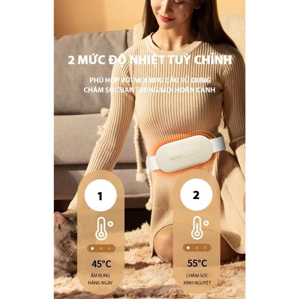 Đai Chườm Nóng, Máy Massage Giảm Đau Bụng Kinh  - Hỗ Trợ Chống Lão Hoá Da Sau Sinh