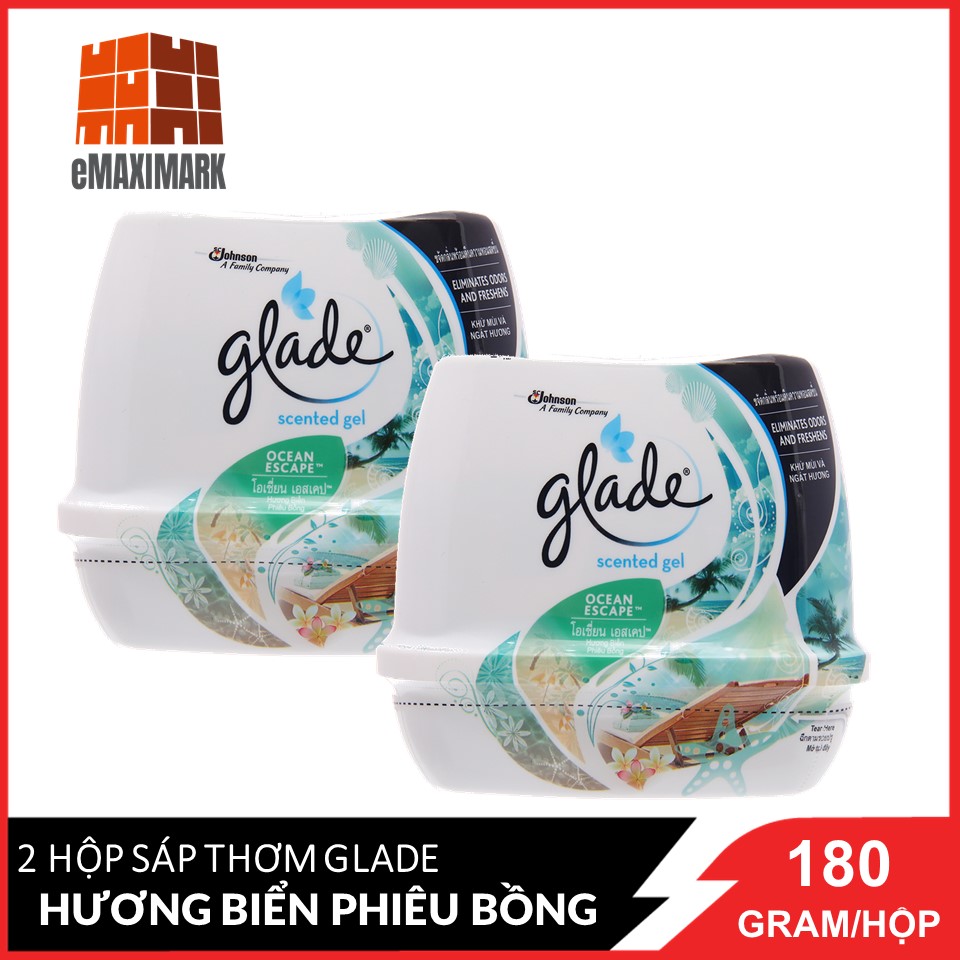 Combo 2 Sáp Thơm Glade Hương Biển Phiêu Bồng 180gx2