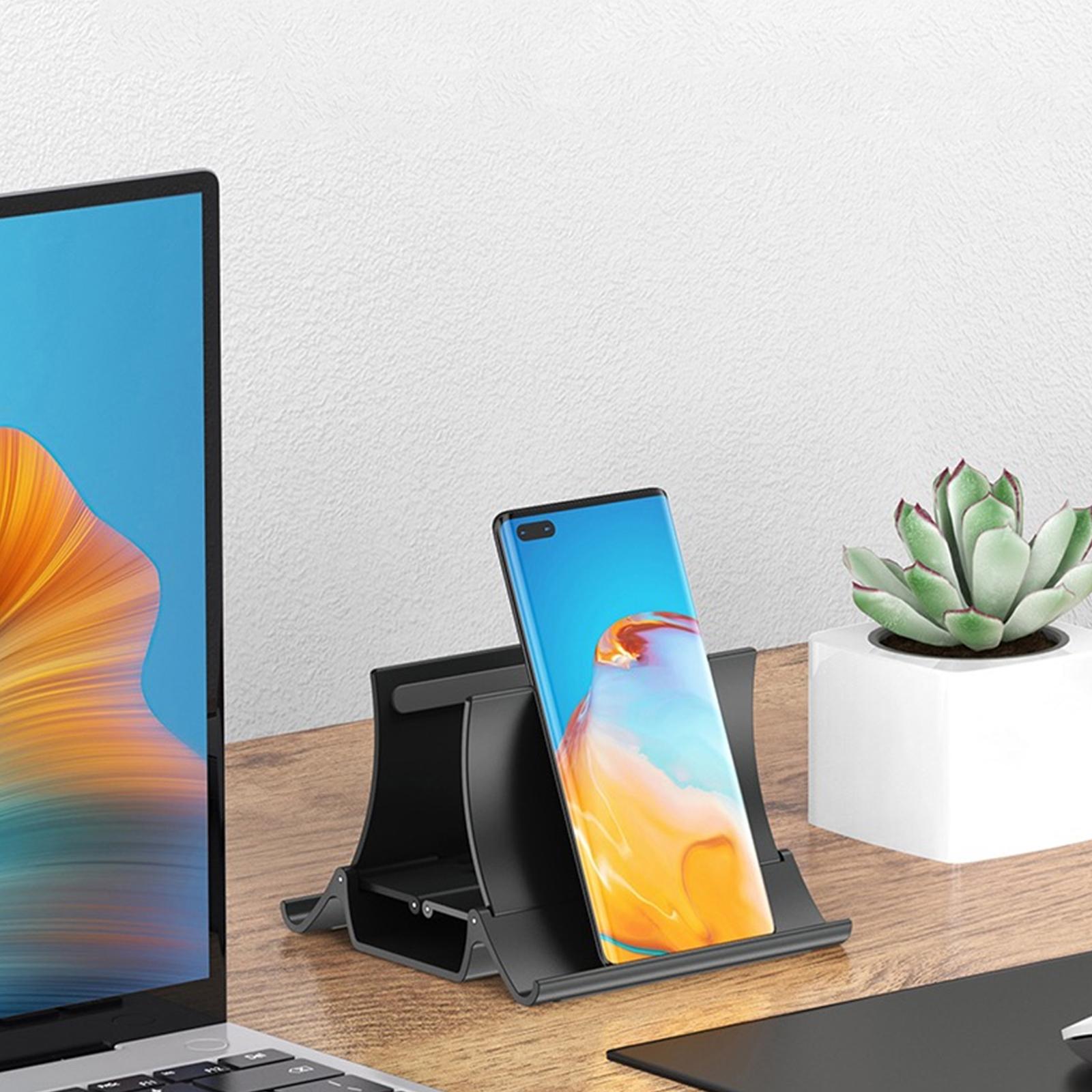 Vertical Laptop Stand Holder Desk Anti-slip Gravity Tablet & Phone Holder Space-Saving Desk Organizer Notebook Stand
