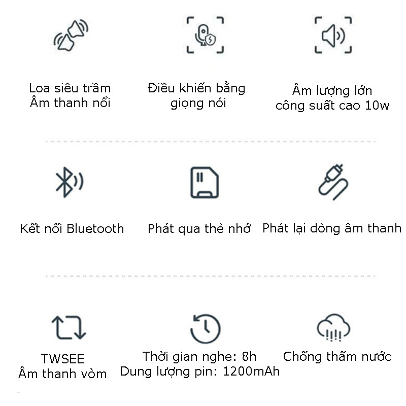 Loa Nghe Nhạc Ngoài Trời Chống Thấm Nước Âm Siêu Trầm - Hàng Chính Hãng