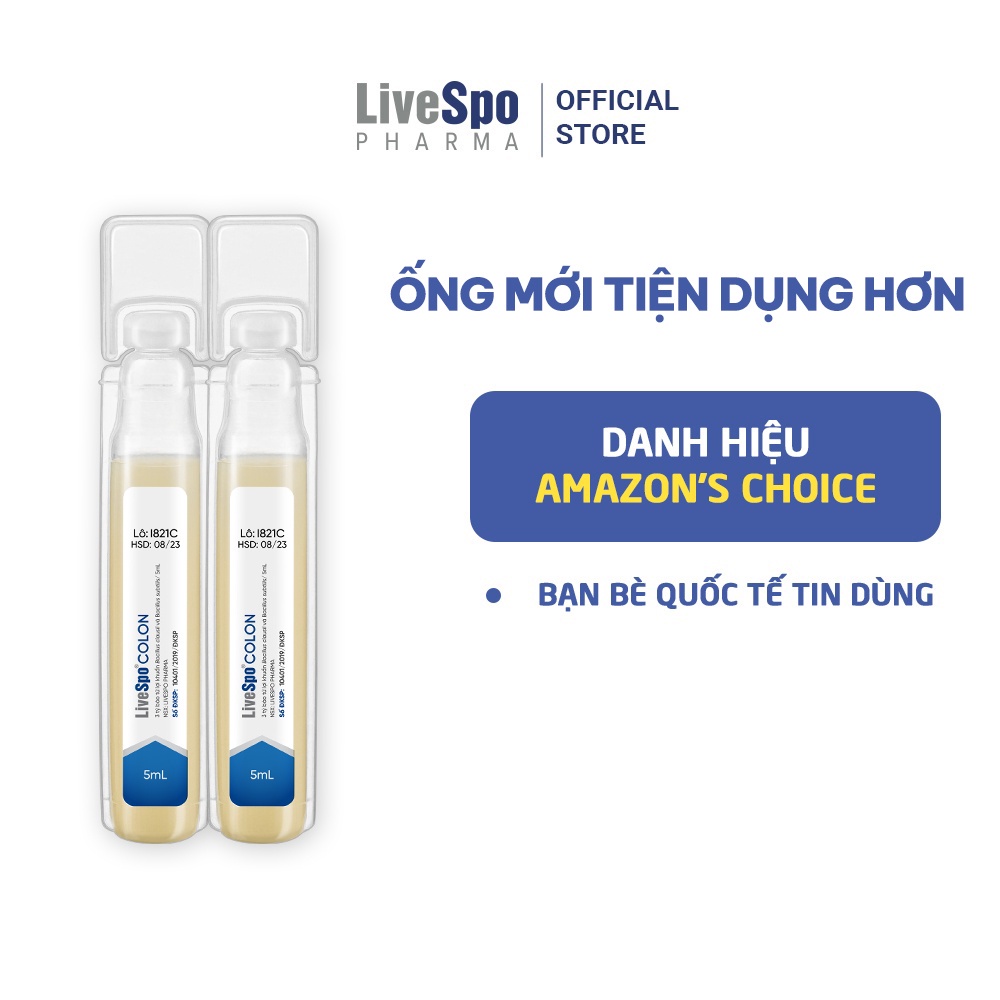 Men vi sinh LiveSpo Colon cho người viêm đại tràng, táo bón tiêu chảy (Hộp 10 ống x 5ml)