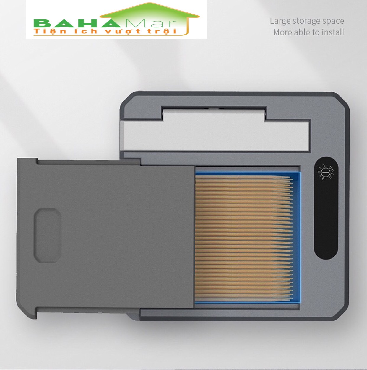 HỘP TĂM CẢM BIẾN THÔNG MINH TỰ ĐỘNG NHẢ TĂM BAHAMAR cảm ứng hồng ngoại sẽ tự mở khi có chuyển động để tăm có thể kéo ra trong vòng 1.5 giây