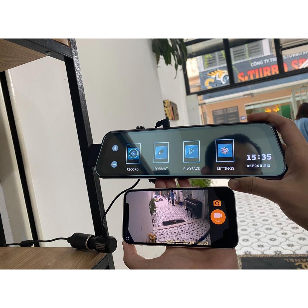 Camera hành trình gương kết nối điện thoại X10 plus