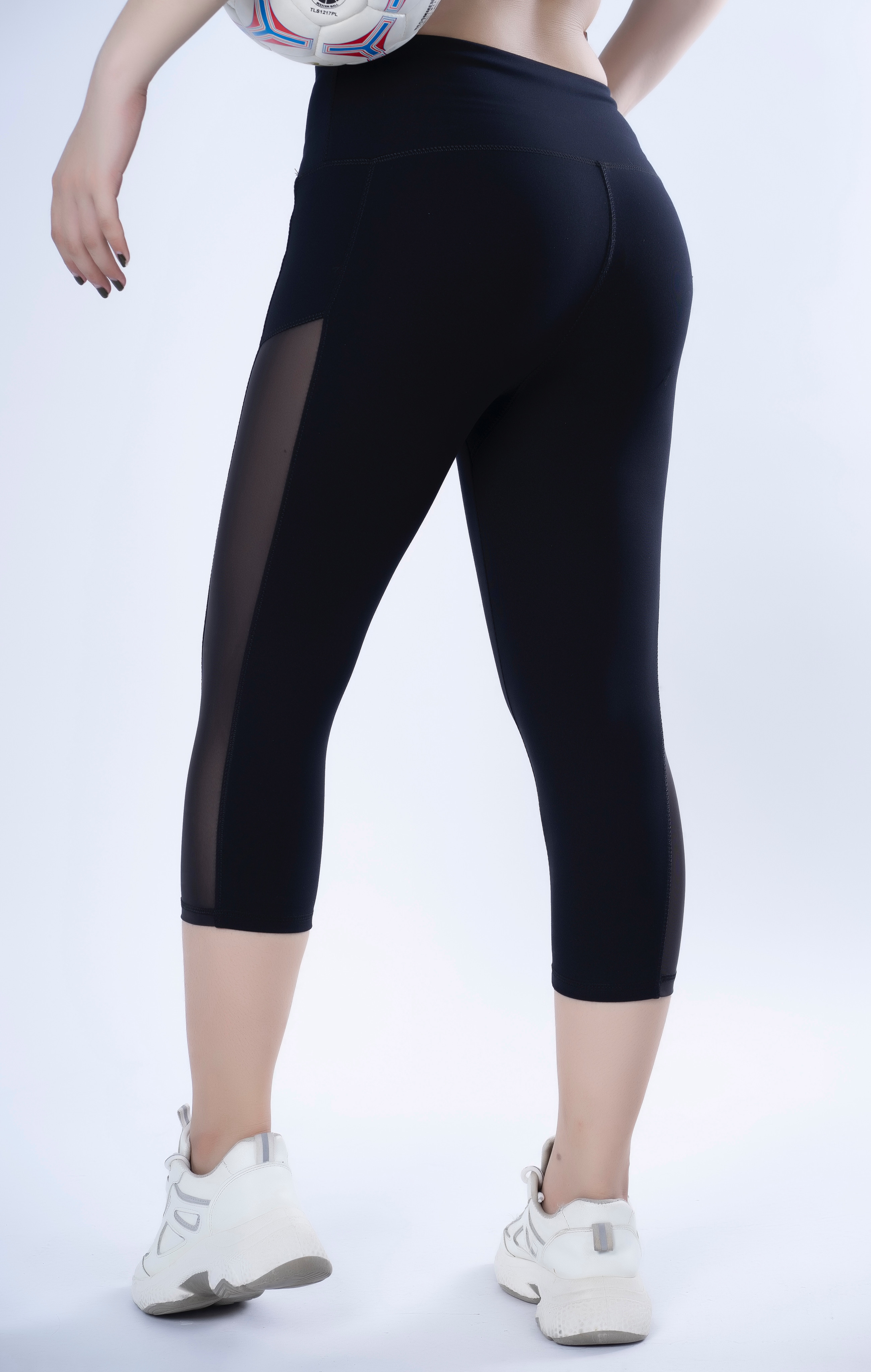 Quần tập legging lửng thể thao nữ phối lưới dọc thoáng khí