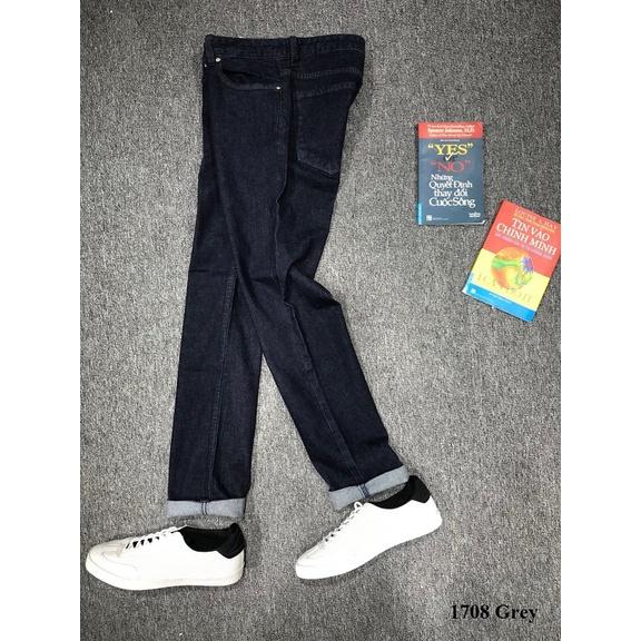 Quần jeans nam dài ống đứng, chất đẹp co giản 1708 gold, grey
