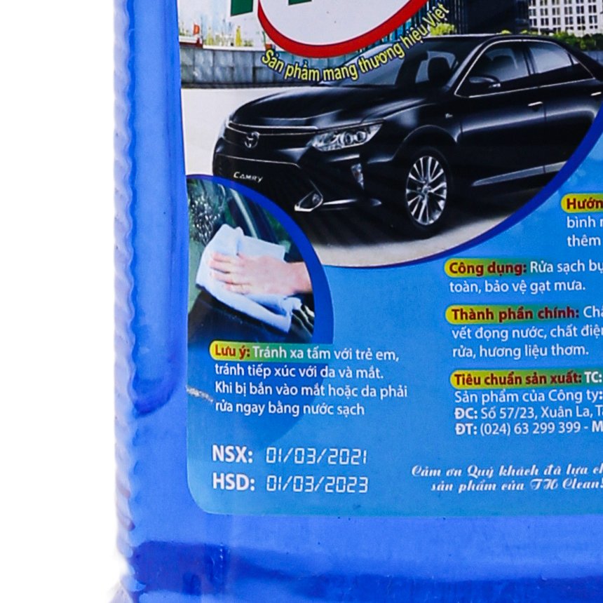 Nước rửa kinh ô tô, xe máy TH CLEAN  can 2.5 lít