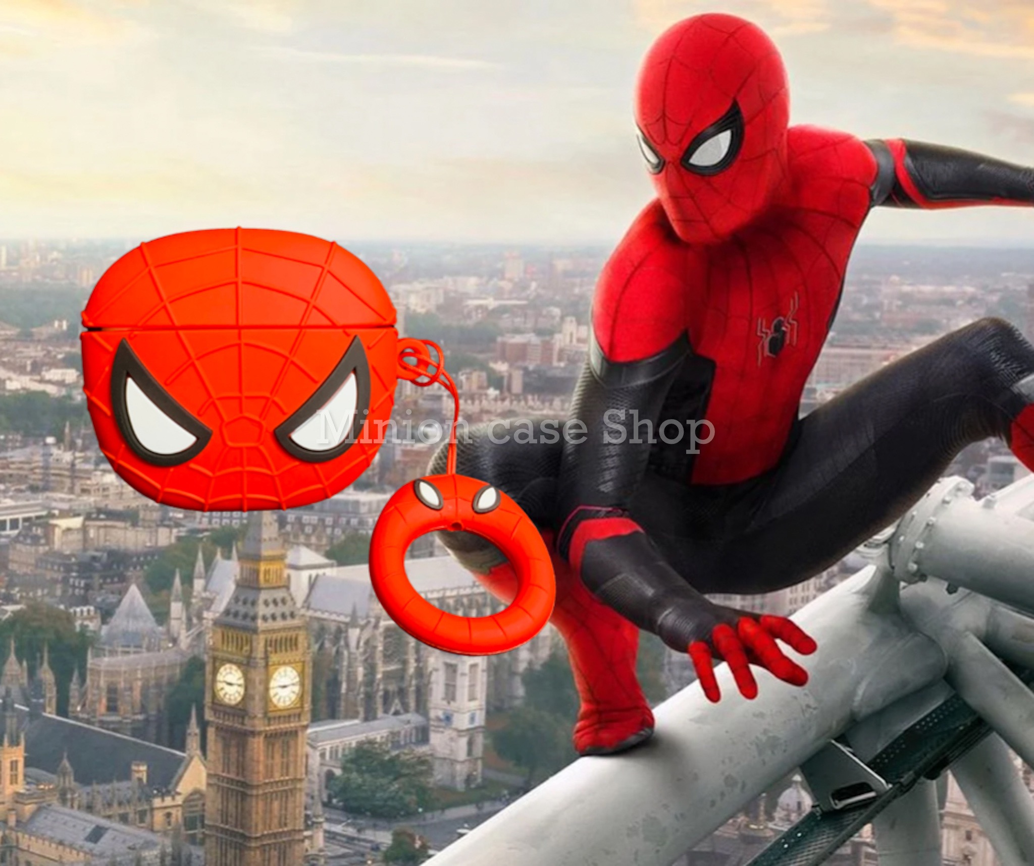 Case bảo vệ dành cho Airpods 3 hình chai Spiderman chất liệu silicon 3d cao cấp