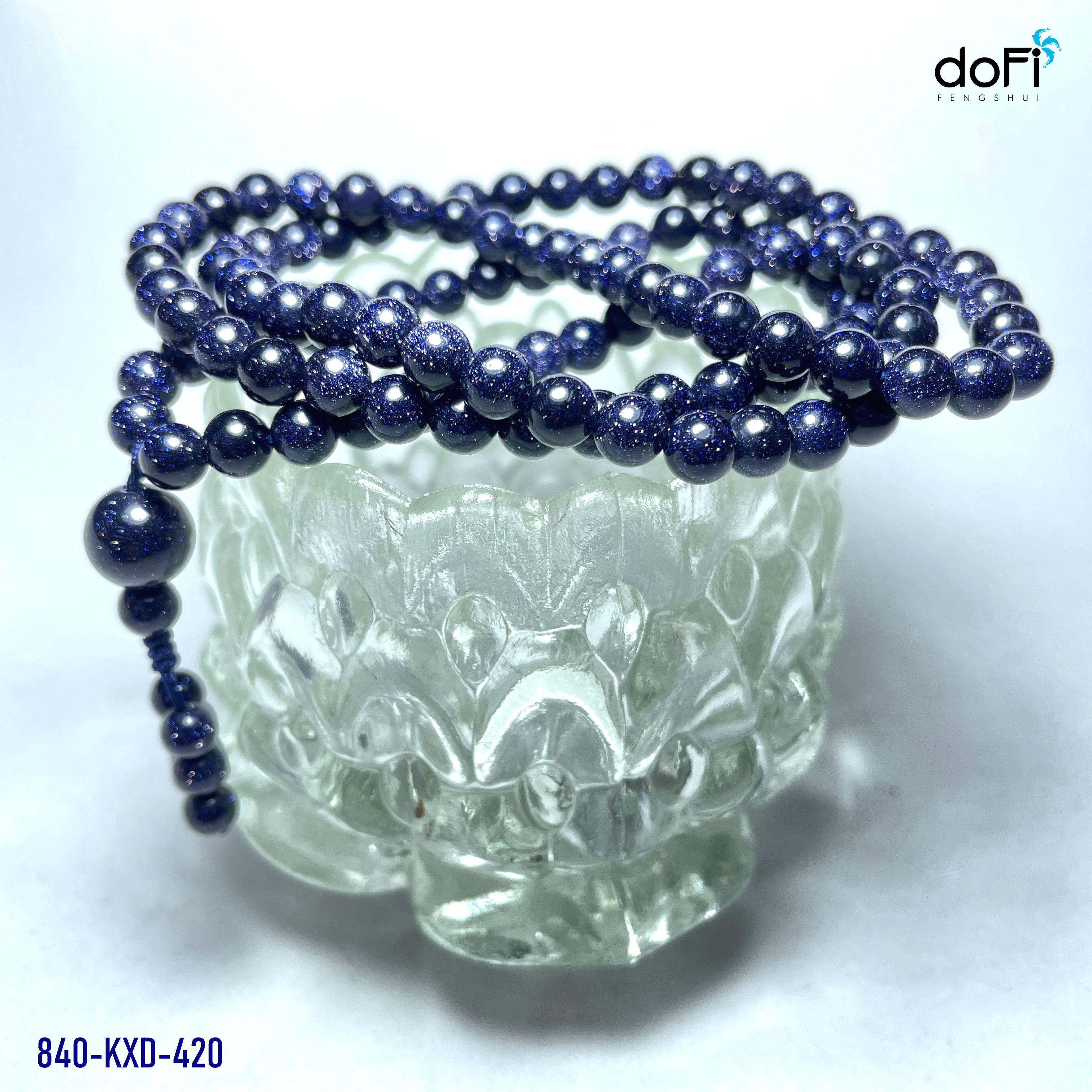 TRÀNG HẠT ĐÁ KIM SA XANH DƯƠNG 6LI