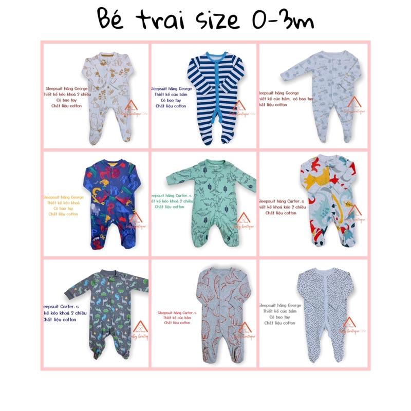 Body Sleep - Sleepsuit hàng xuất dư size 0-24M ( Chọn mẫu