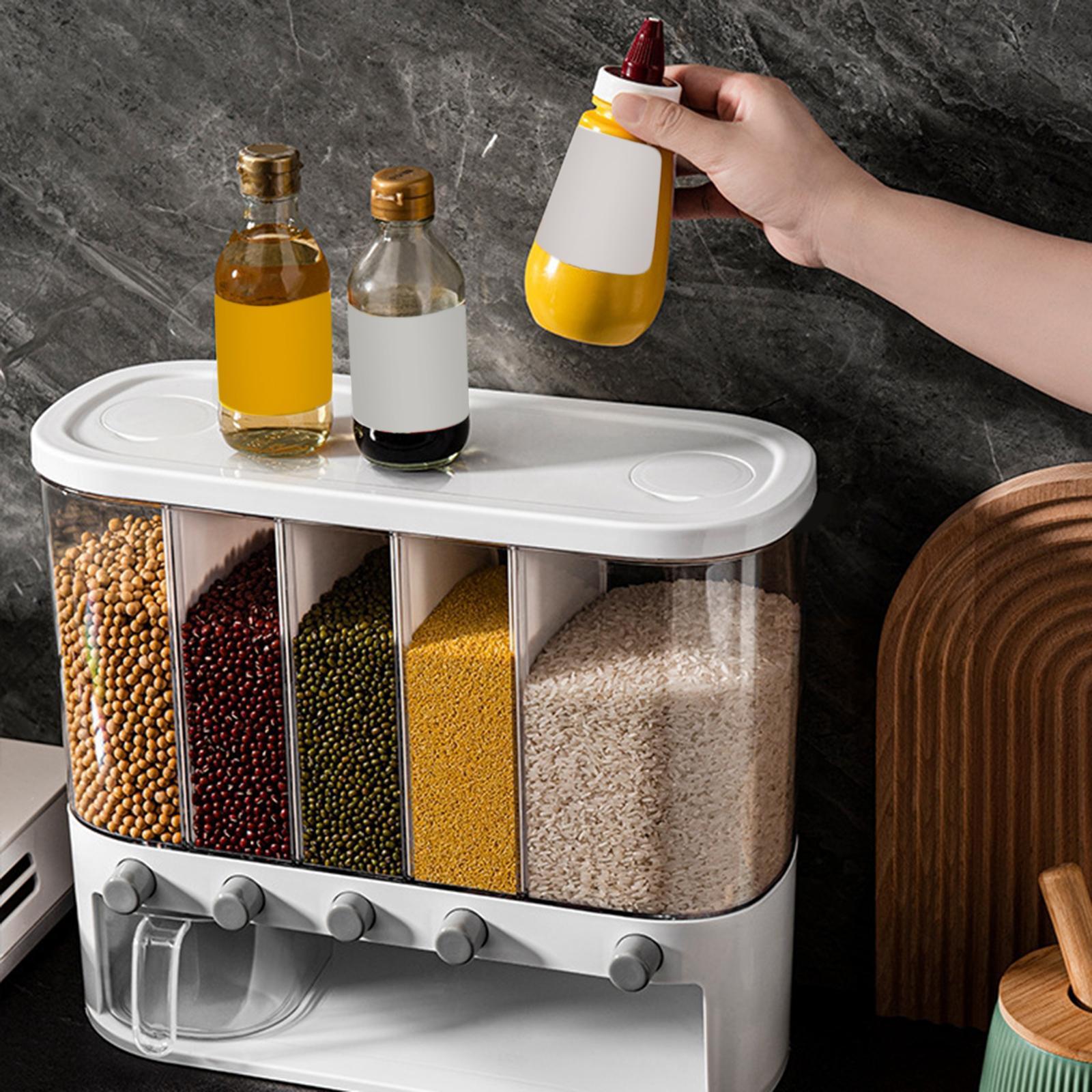 Grain Dispenser Cereal Dispenser Bucket Transparent Dry Food Dispenser for Home Soybean