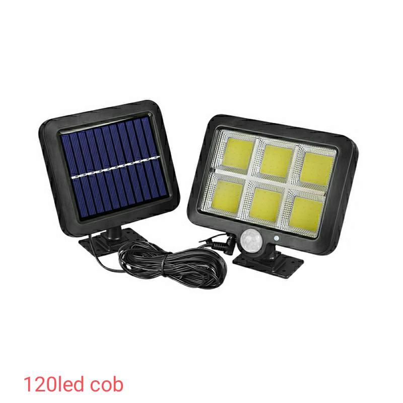 Đèn năng lượng mặt trời 56 led-100ledcob-120ledcob pin tách rời có dây nối dài 5m cảm biến chuyển động 3 chế độ sáng