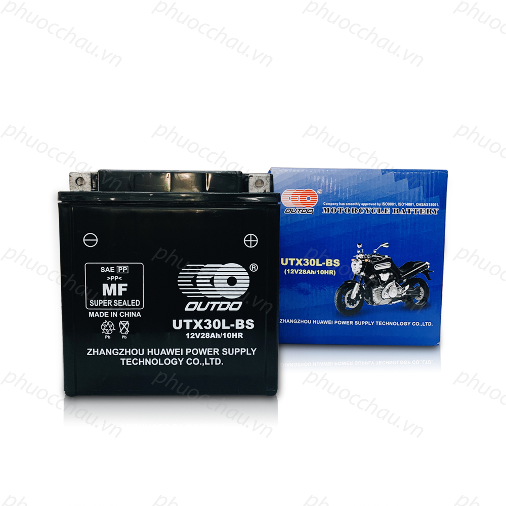 Ắc Quy Xe MOTO PHÂN KHỐI LỚN OUTDO UTX30L-BS - Bình Ắc Quy 12V