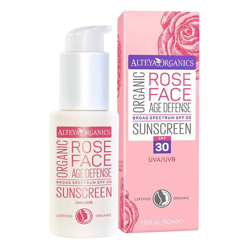 Kem Chống Nắng Hoa Hồng Hữu Cơ Cho Da Mặt - Alteya Organic Sunscreen Rose Face Cream SPF 30 (50ml)