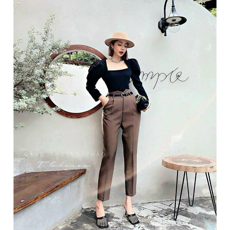 Quần baggy cạp v kèm đai Q009