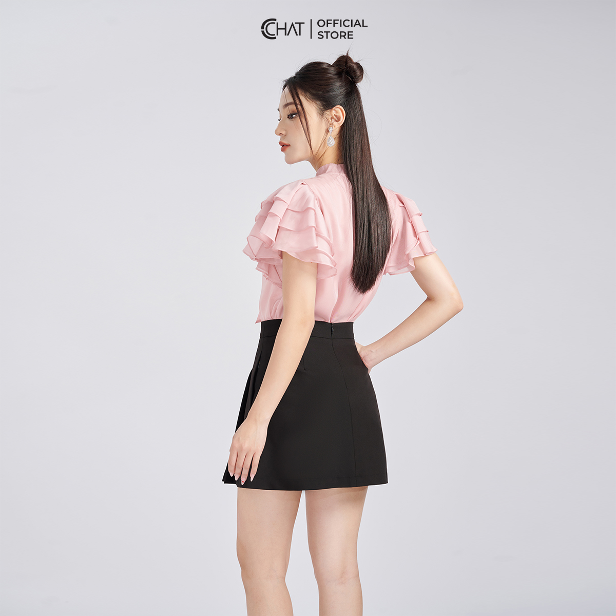 Chân Váy Xếp Ly Dáng Ngắn Chữ A Xòe Chất Tuytsi Cao Cấp 93CNS2002AT