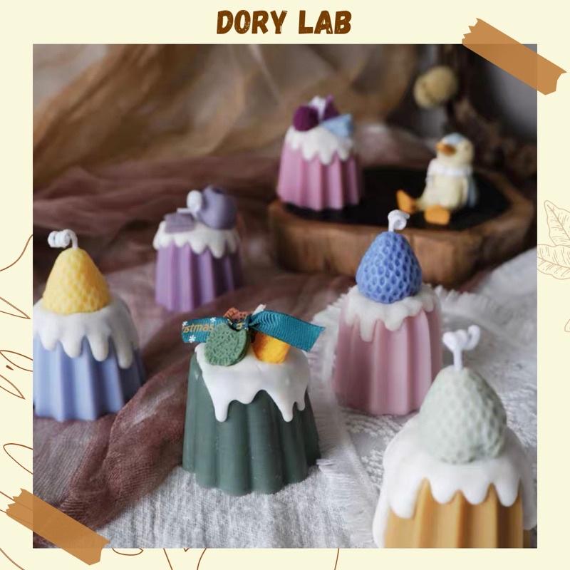 Nến Thơm Decor Bánh Pudding Phủ Kem Topping Nhiều Màu Handmade - Dory Lab