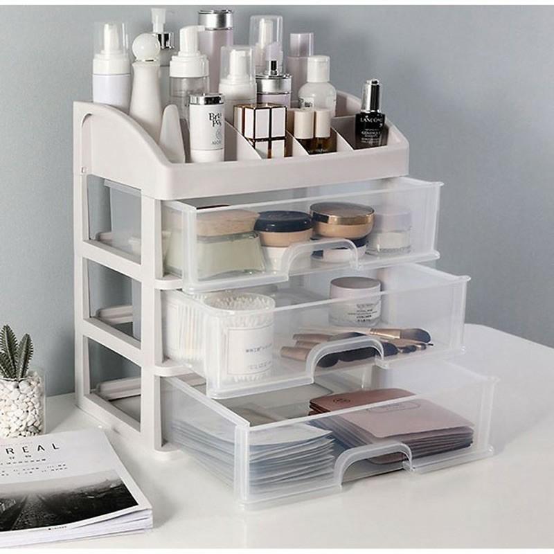 PVN25897 Kệ đựng mỹ phẩm nhựa 4 tầng cao cấp - có ngăn kéo T2