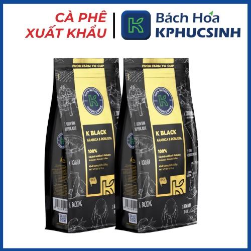 Cà phê rang xay 100% nguyên chất Robusta Arabica xuất khẩu K-Black thương hiệu K Coffee (227g/gói)