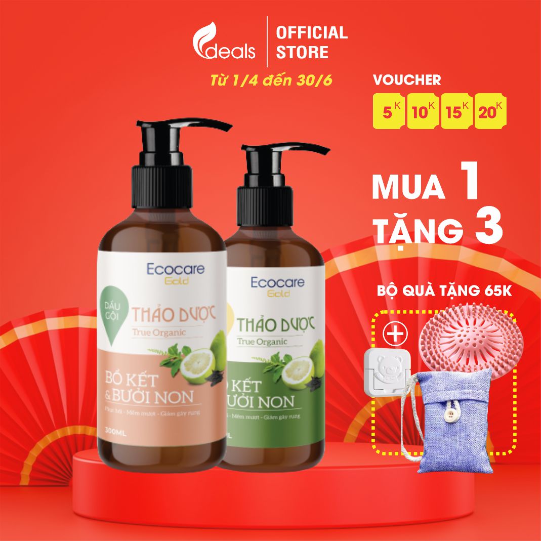 Dầu Gội Xả Thảo Dược ECOCARE Chăm Sóc Tóc Chuyên Sâu - Chuyên biệt cho tóc hư tổn và gãy rụng - Mẫu mới 2023 - Dầu xả thảo dược