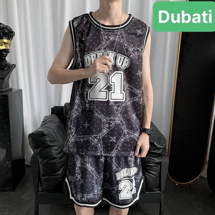 ĐỒ BỘ THỂ THAO BA LỖ NAM NỮ BÓNG RỔ HỌA TIẾT SỐ 21 FROM RỘNG SÀNH ĐIỆU- DUBATI FASHION