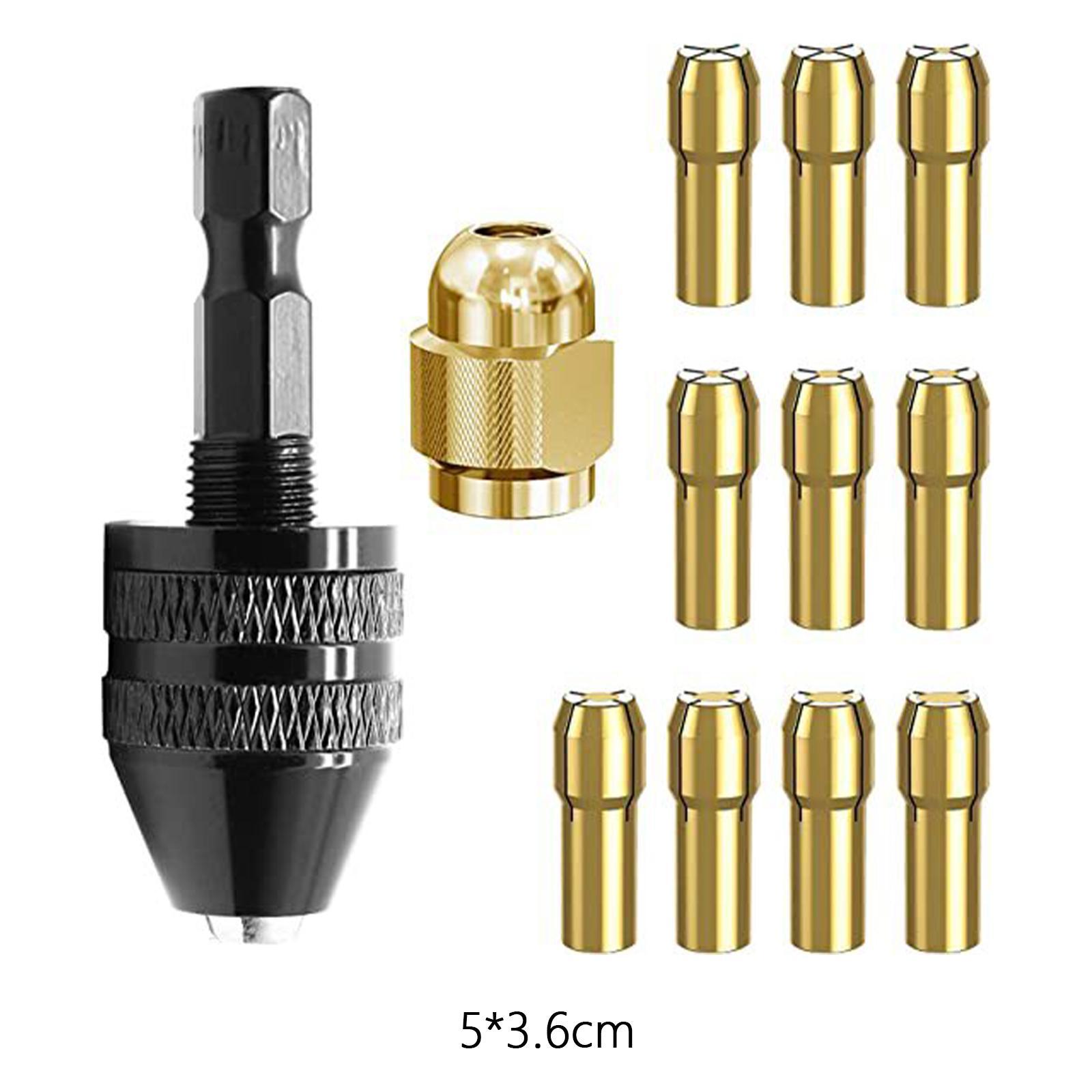 12x Collet Set Brass Collet Set Chuck Electric Motor Clamp Multi Chuck Drill Chuck for Engraving Machine Electric Grinder Fits Rotary Tools