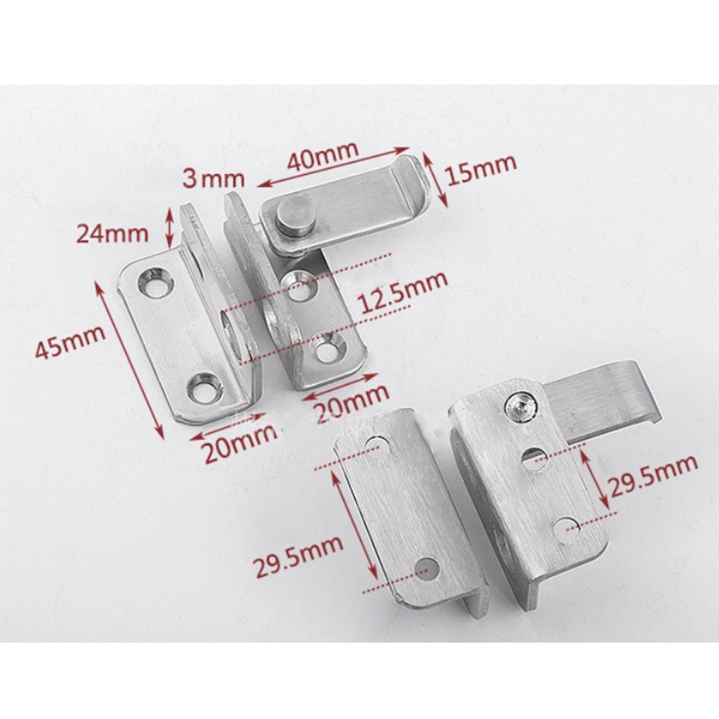 10pcs Slide Bolt Latch Gate Latches Safety Door Lock Buckle Stainless Steel