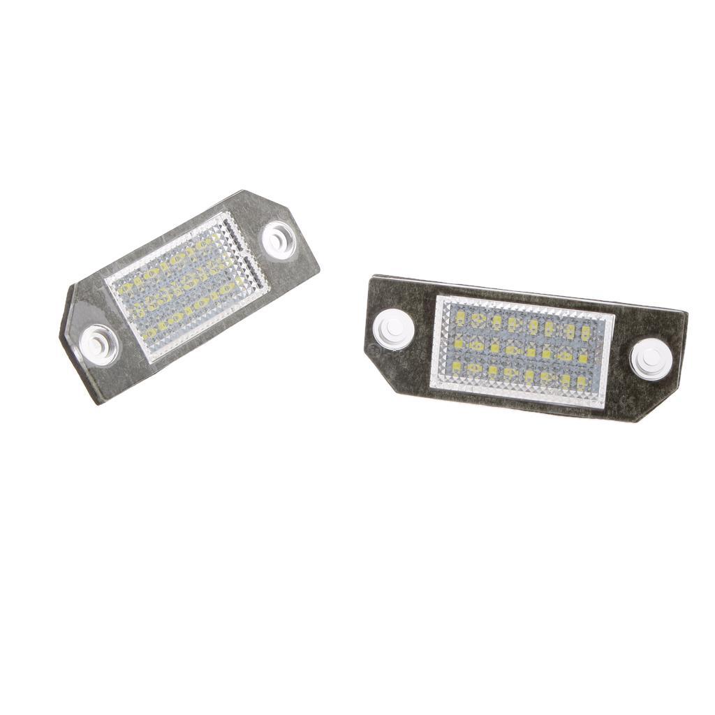 1 Pair White LED 3528 SMD Car License Plate Light Lamp Bulb for Ford Focus