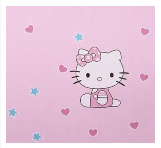 Giấy dán tường rộng 45cm x 5m dài - KITTY TRÁI TIM NGÔI SAO ELL283