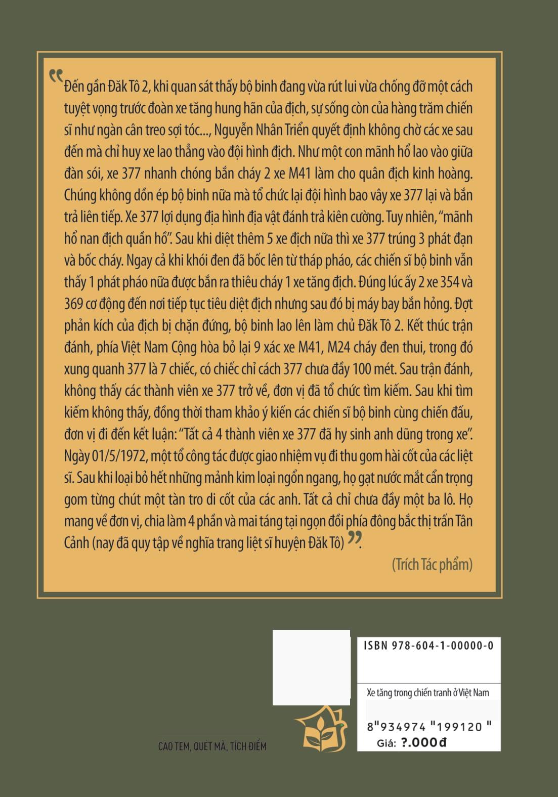 Sách - Xe Tăng Trong Chiến Tranh Ở Việt Nam - Lịch Sử Nhìn Từ Tháp Pháo