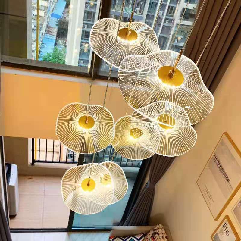 Đèn thả thông tầng phong cách sang trọng trang trí nhà cửa hiện đại, độc đáo.