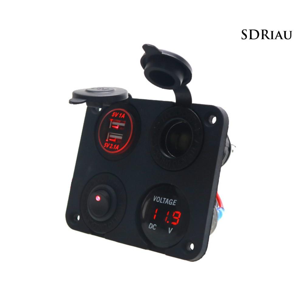 Củ Sạc Tích Hợp Bật Lửa 3.1a Hai Cổng Usb Có Công Tắc
